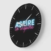 Aspire pour inspirer Neon grande horloge (Angle)