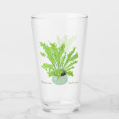 Asplenium Bird's nest fern - op wit tekenen. Glas (Achterkant)