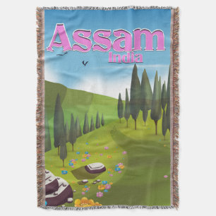 Assam India reisposterprint. Deken