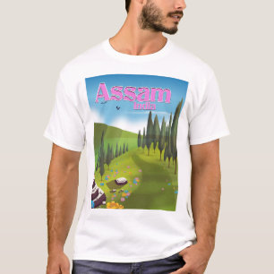 Assam India reisposterprint. T-shirt
