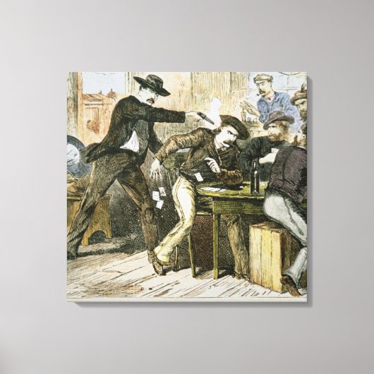 Assassering van 'Wild Bill' (W.B. Hickok) door Jac Canvas Afdruk (Voorkant)