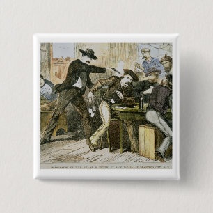 Assassering van "Wild Bill" (W.B. Hickok) van Jack Vierkante Button 5,1 Cm