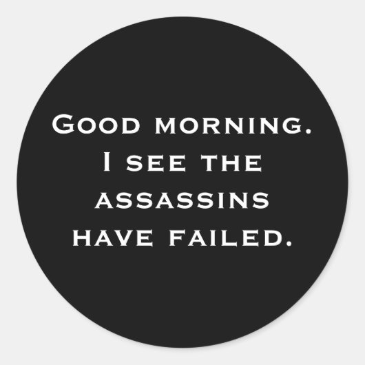 Assassins Ronde Sticker (Voorkant)