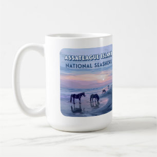 Assateague Island National Seashore Horses Vintage Koffiemok
