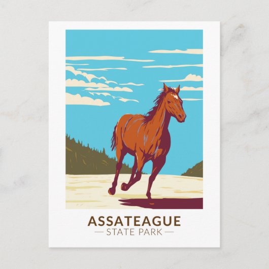 Assateague State Park Maryland Badge Briefkaart (Voorkant)
