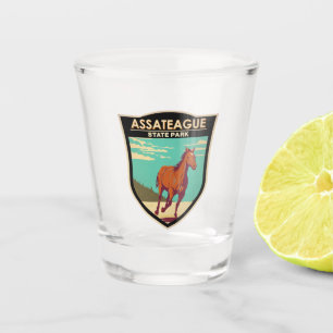 Assateague State Park Maryland Badge Shot Glas
