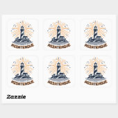 Assateague Virginia Lighthouse Sunrise Vierkante Sticker (Vel)