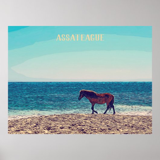 Assateague Wild Horse Beach Poster (Voorkant)