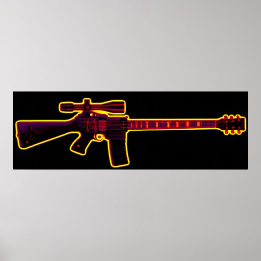 Assault Guitar Blacklight Poster (Voorkant)