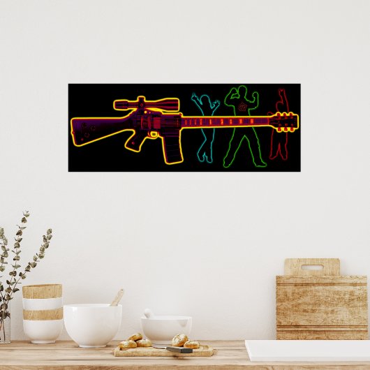 Assault Guitar Blacklight Poster (Keuken)