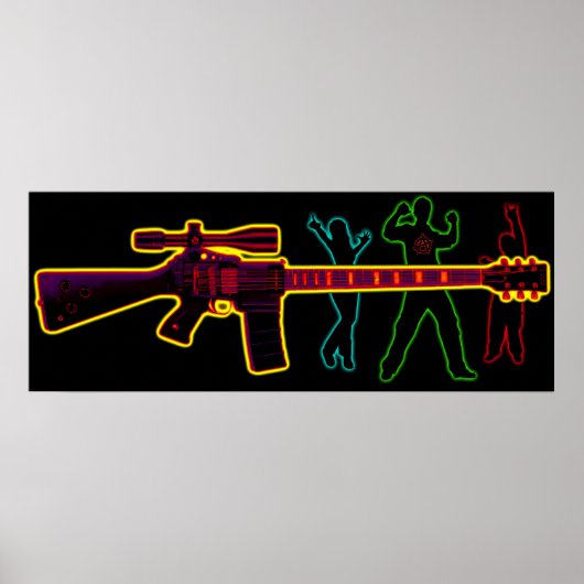 Assault Guitar Blacklight Poster (Voorkant)