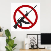 Assault Rifle AR15 Pistool Symbool Poster (Thuiskantoor)
