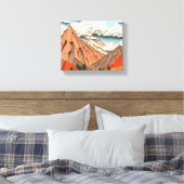 Assemblage 03: Oranje Bergen Canvas Afdruk (Insitu (Slaapkamer))