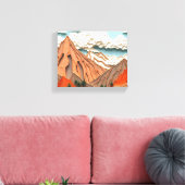 Assemblage 03: Oranje Bergen Canvas Afdruk (Insitu (Woonkamer))