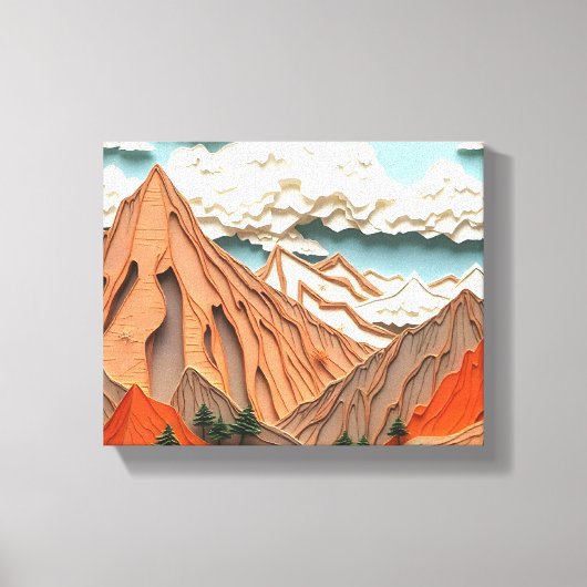 Assemblage 03: Oranje Bergen Canvas Afdruk (Voorkant)