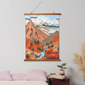 Assemblage 03: Oranje Bergen Hangend Wandkleed (Slaapkamer)