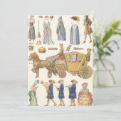 Assepoester, antieke Victoriaanse papieren poppens (Staand voorkant)