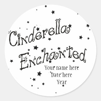 Assepoester betoverd ronde sticker