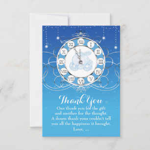 Assepoester Bijna Middernacht Zilver & Blauw Dank  Bedankkaart