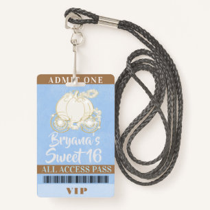 Assepoester Blue Gold Sweet 16 VIP Pass Badge