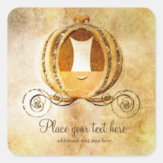  Assepoester Carriage Princess Sticker Label (Voorkant)