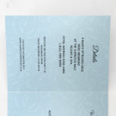 Assepoester Elegant Blauw Drievoudig Huwelijksprog Drieluik Uitnodiging (Binnenzijde eerst)