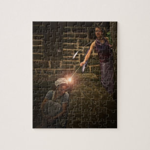 Assepoester en Fairy Godmoeder Fairytale Puzzle Legpuzzel