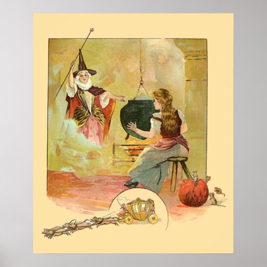Assepoester en haar feeënmoeder poster (Voorkant)