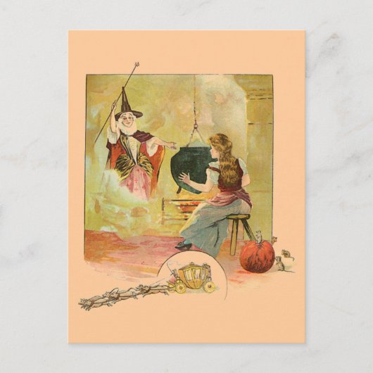 Assepoester en haar moeder van haar familie briefkaart (Voorkant)