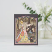 Assepoester en keiharde godmoeder,  feiharde schil briefkaart (Staand voorkant)