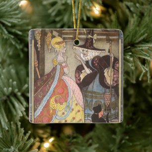 Assepoester en keiharde godmoeder,  feiharde schil keramisch ornament
