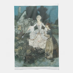 Assepoester Fairy Godmoeder van Edmund Dulac Theedoek
