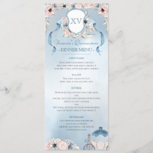 Assepoester Fairy Tale Elegant Blue Pink Menu