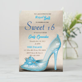 Assepoester Glass Slipper Sweet 16 Kaart