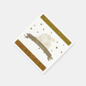 Assepoester Koets Gouden Glitter Stippen Feestserv Servet (Hoek)