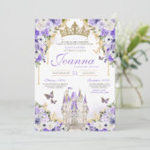 Assepoester Lavendel Paarse Prinses Quinceanera Kaart (Staand voorkant)