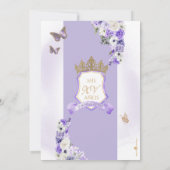 Assepoester Lavendel Paarse Prinses Quinceanera Kaart (Achterkant)