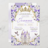 Assepoester Lavendel Paarse Prinses Quinceanera Kaart (Voorkant / Achterkant)