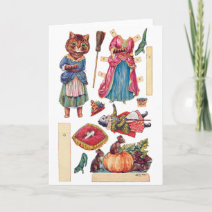 Assepoester, papierdollar, Louis Wain Kaart