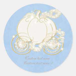 Assepoester Prinses Blauwe Gouden Koets Sticker