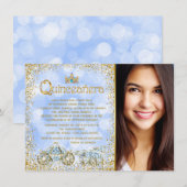 Assepoester Prinses Carriage Foto Quinceanera Kaart (Voorkant / Achterkant)