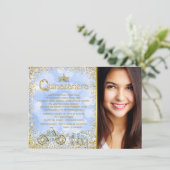 Assepoester Prinses Carriage Foto Quinceanera Kaart (Staand voorkant)