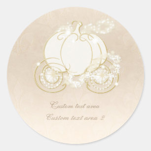 Assepoester Prinses Gouden Koets Elegante Sticker