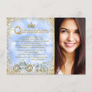 Assepoester Prinses Koets Foto Quinceanera Kaart