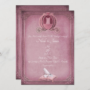 Assepoester Raspberry & Roos Gold Wedding Kaart