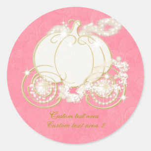 Assepoester Roze & Gouden Koets Elegante Sticker