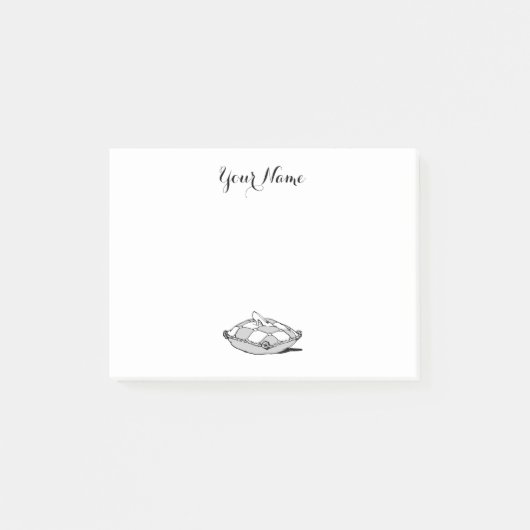  Assepoester Slipper op Grijs Kussen Sticky Post-it® Notes (Voorkant)