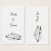 Assepoester Slipper op kussen Custom bruiloft Labe Visitekaartjes (Voorkant /achterkant)