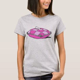 Assepoester Slipper over roze kunst T-shirt