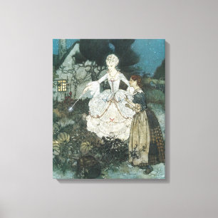 Assepoester Sprekende Tante door Edmund Dulac Canvas Afdruk